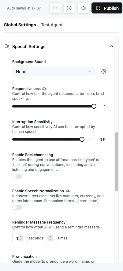 Configuration de l'agent vocal dans Retell AI — étape de qualification